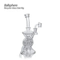 Ballsphere Recycler Glass Dab Rig with Clear Geometric Design