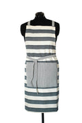 Wide Stripe Standard Tie Apron - Dark Blue