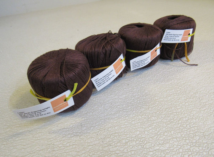 Yarnz2Go-Linen-Fingering-Weight-Yarn-Brown-4-Balls-192-Yards-Each-Linen-Viscose-422 1