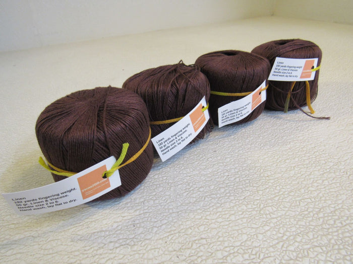 Yarnz2Go-Linen-Fingering-Weight-Yarn-Brown-4-Balls-192-Yards-Each-Linen-Viscose-422 2