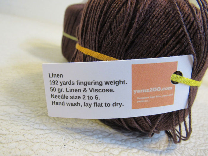 Yarnz2Go-Linen-Fingering-Weight-Yarn-Brown-4-Balls-192-Yards-Each-Linen-Viscose-422 4
