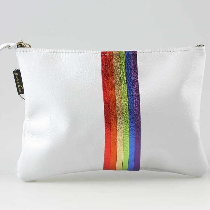Zina Kao - The Thin Rainbow Carter Metallic Clutch - Rose