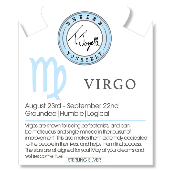 Zodiac Collection: Blue Calcite Gemstone Bracelet with Virgo Sterling Silver Charm